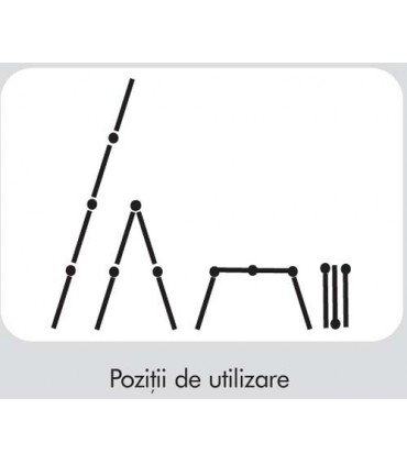 Scara de aluminiu multifunctionala Lady pozitii de lucru